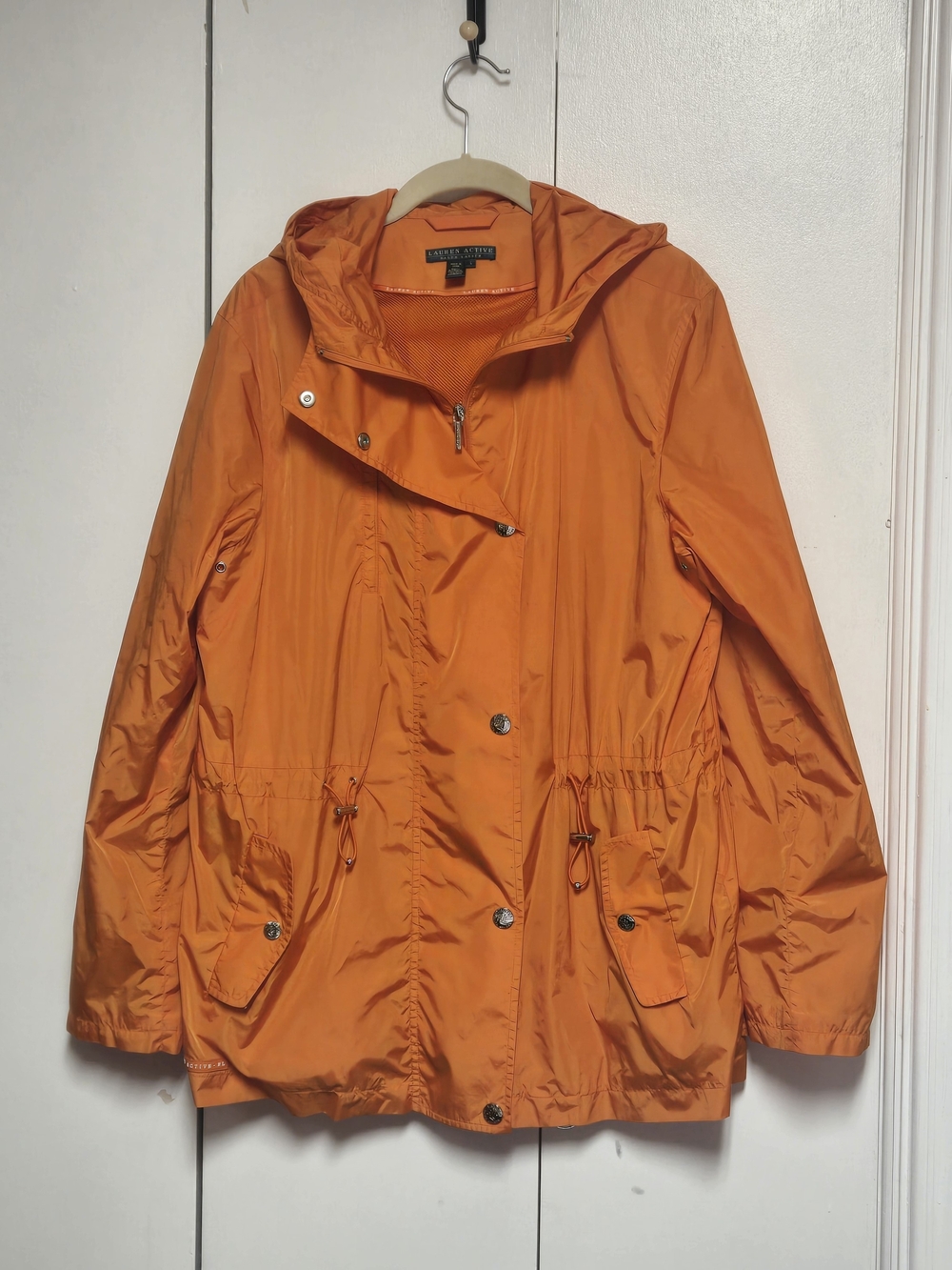 Lauren Active Ralph Lauren Orange Hooded Cinch Waist Jacket L